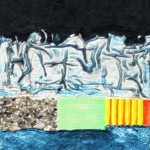 Rainbow | 2012 | Acryl, Stoff, Sägemehl und Sand | 3x 30x90 cm